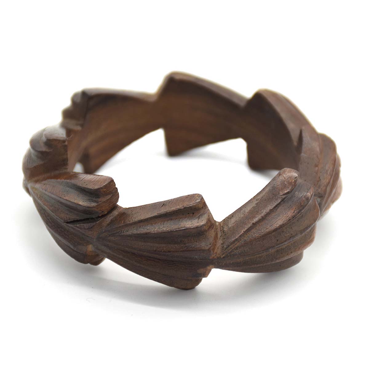 Wholesale Bangles – Hand-Carved in Wood – Dull Brown Finish – Bulk Unique Jewelry Collection for Women/Teens